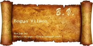 Bogya Vilmos névjegykártya